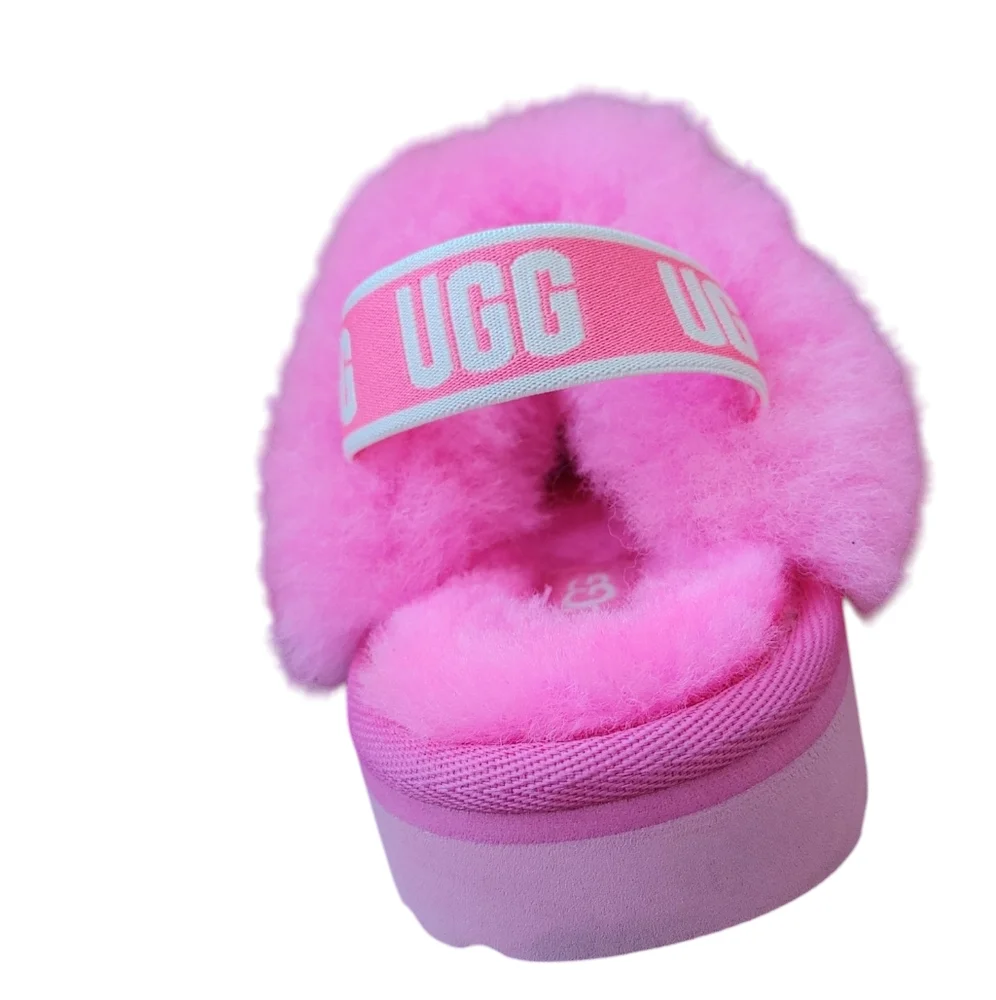 UGG Pink Fluff Slide Slippers for Kids